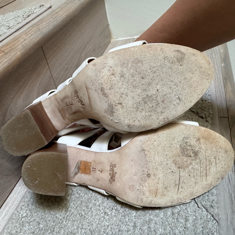 Coach Larissa Cream Lace-Up Sandals - Picture 5 of 5